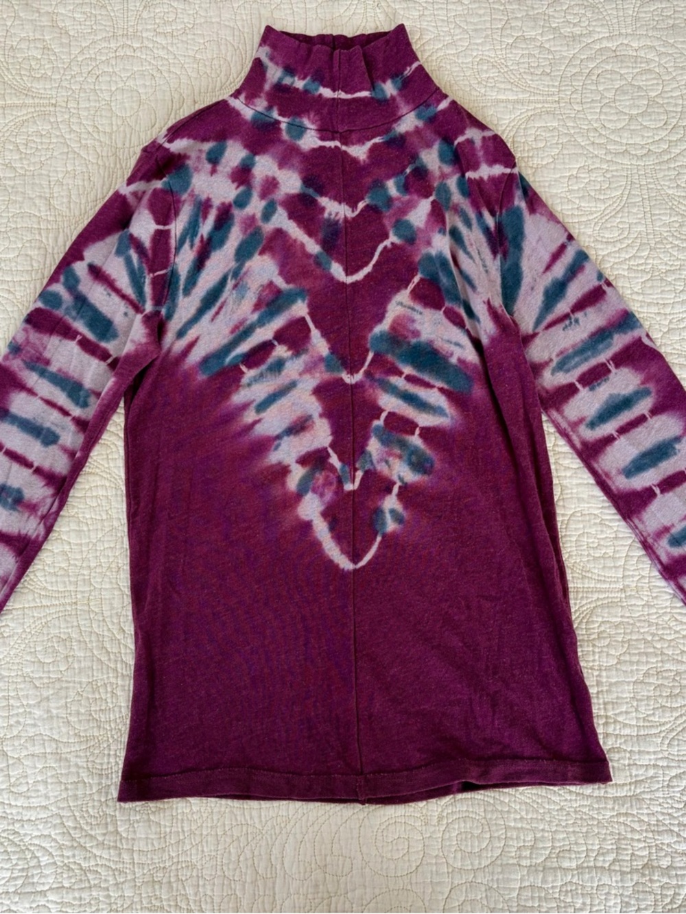 Free People We The FreePsychedelic long sleeve Tie-Dye Turtleneck T-shirt